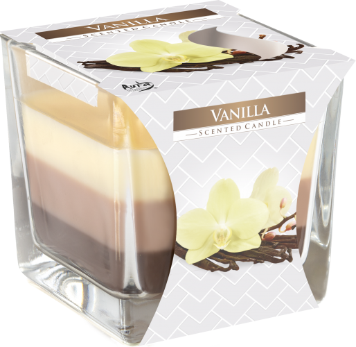Duhová svíčka ve skle - Vanilka