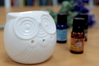 Klasická bílá aroma lampa - nízká sova