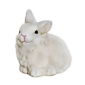 Zajíc keramika/textil 9cm bílá