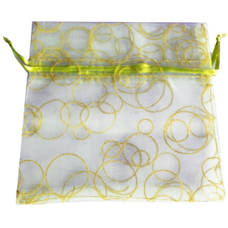 Organzové pytlíčky s kruhy - zelené