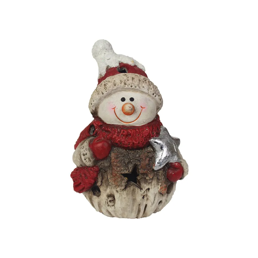Sněhulák červený s LED osvětlením