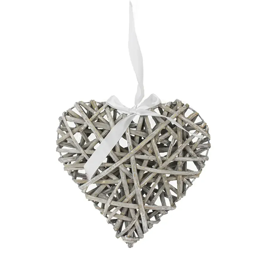 Srdce proutěné šedé 