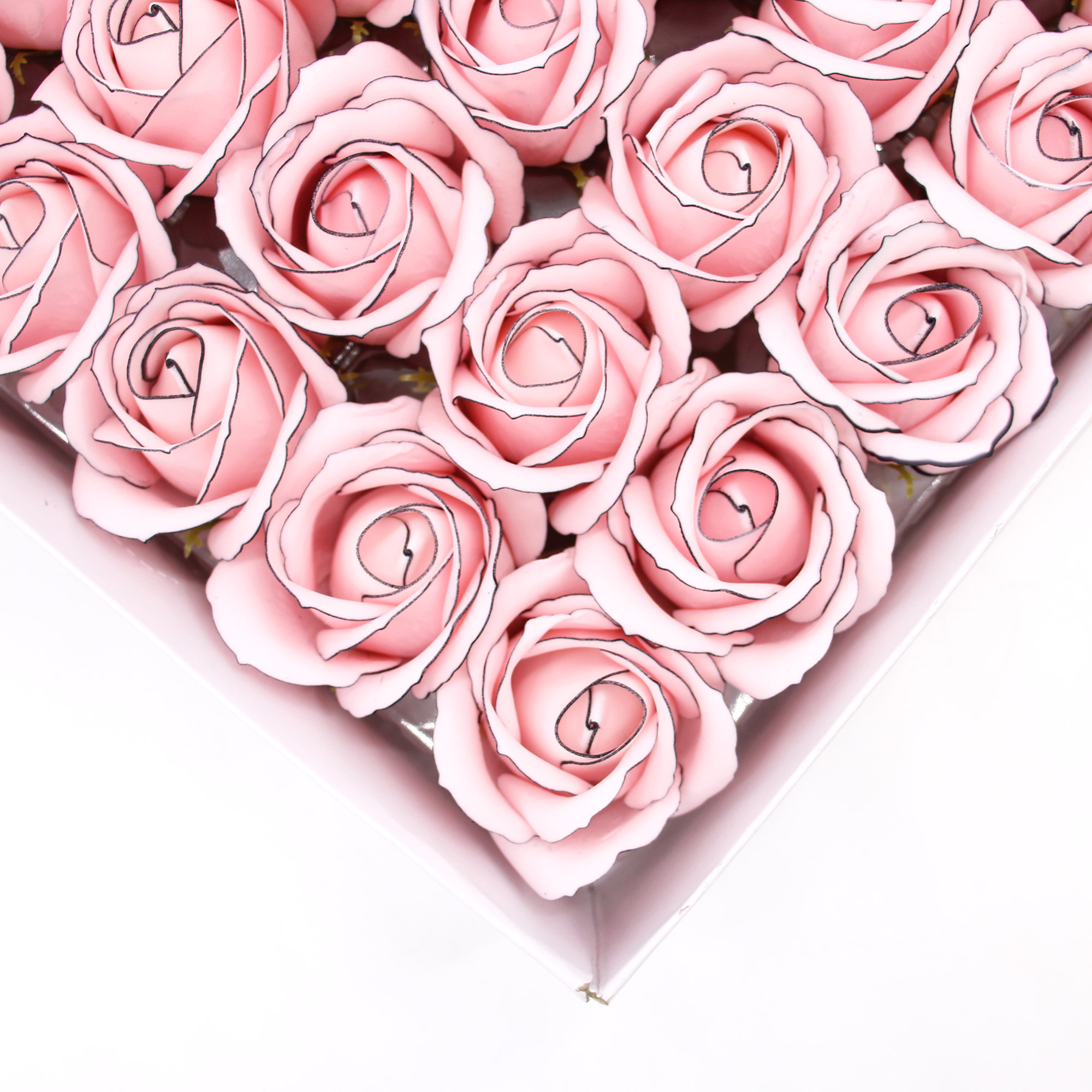 Mýdlové květy - růžové s černým okrajem