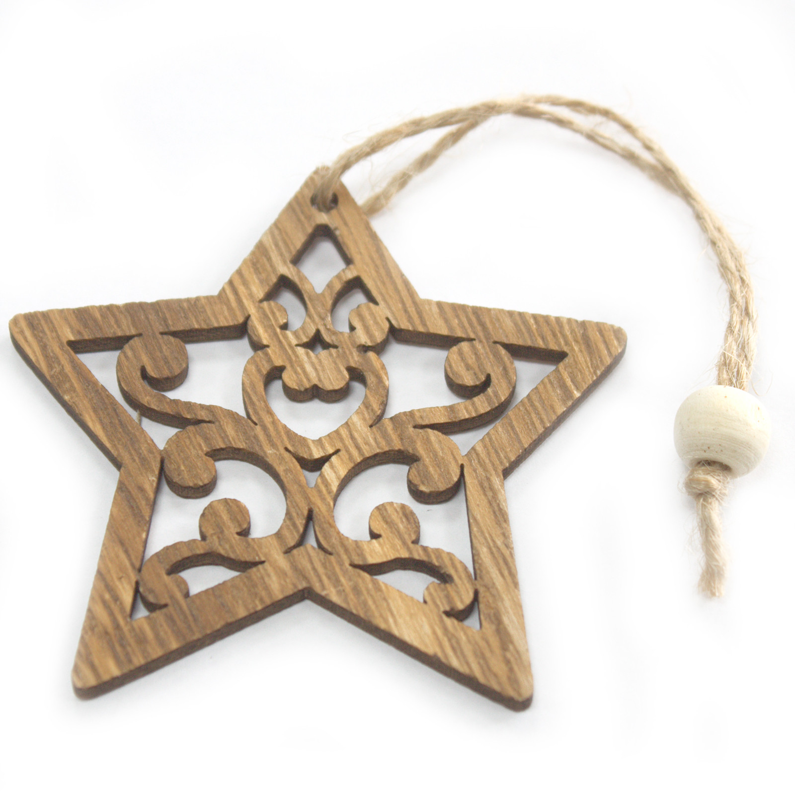 Sada 3 dřevěných vánočních dekorací - Hvězda