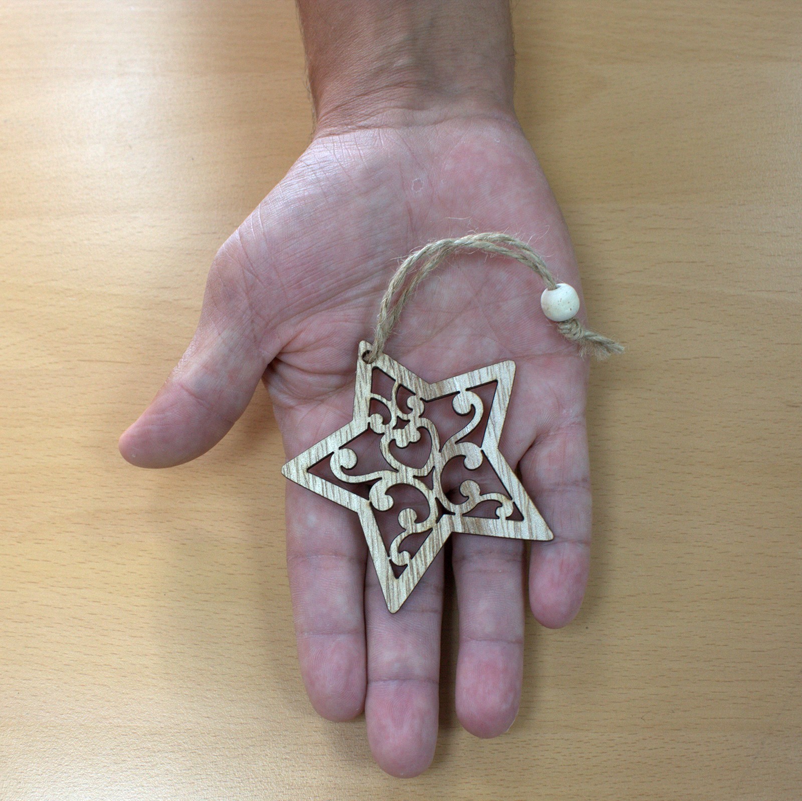 Sada 3 dřevěných vánočních dekorací - Hvězda